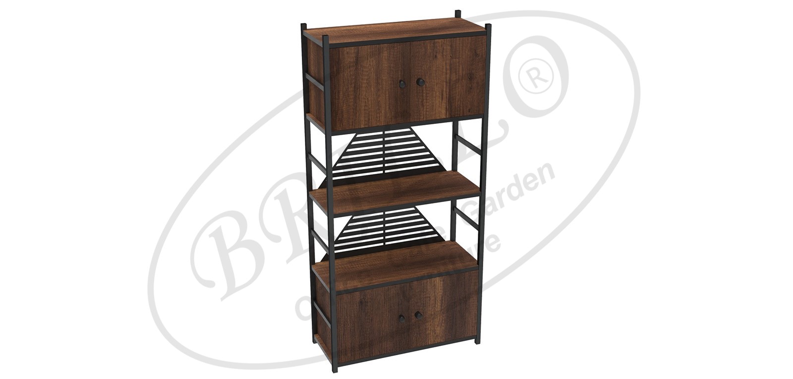 Toli Çift Dolaplı 5'li Raf (Piramit)