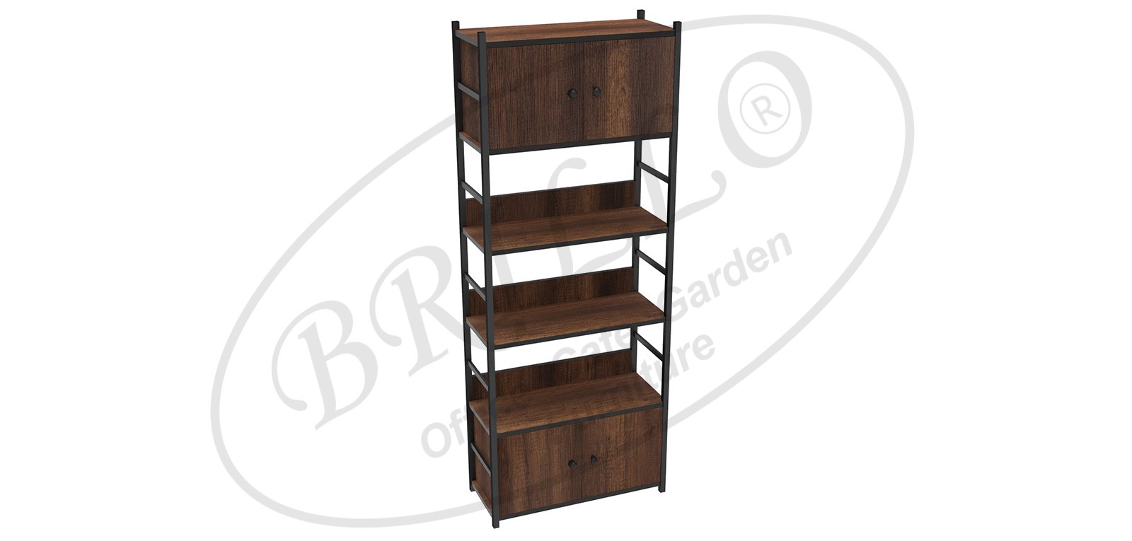 Toli Çift Dolaplı 6'lı Bazalı Raf 70 cm