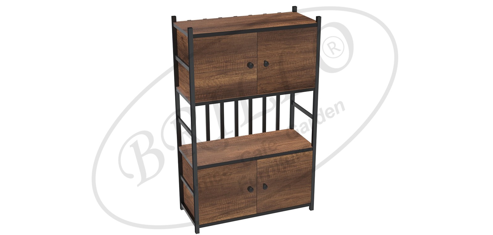 Toli Çift Dolaplı 4'lü Raf (Dikey)