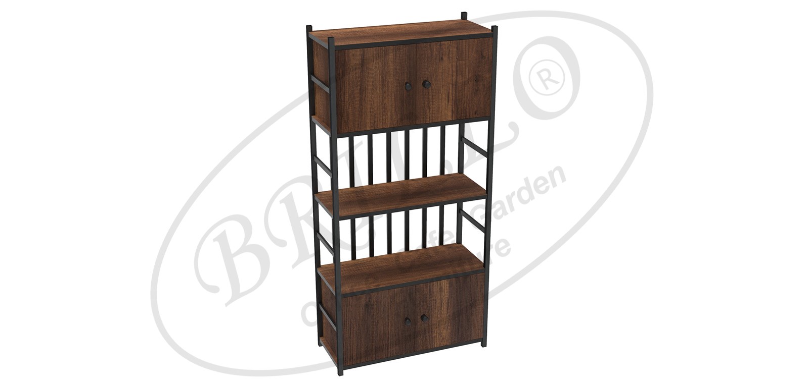 Toli Çift Dolaplı 5'li Raf (Dikey)