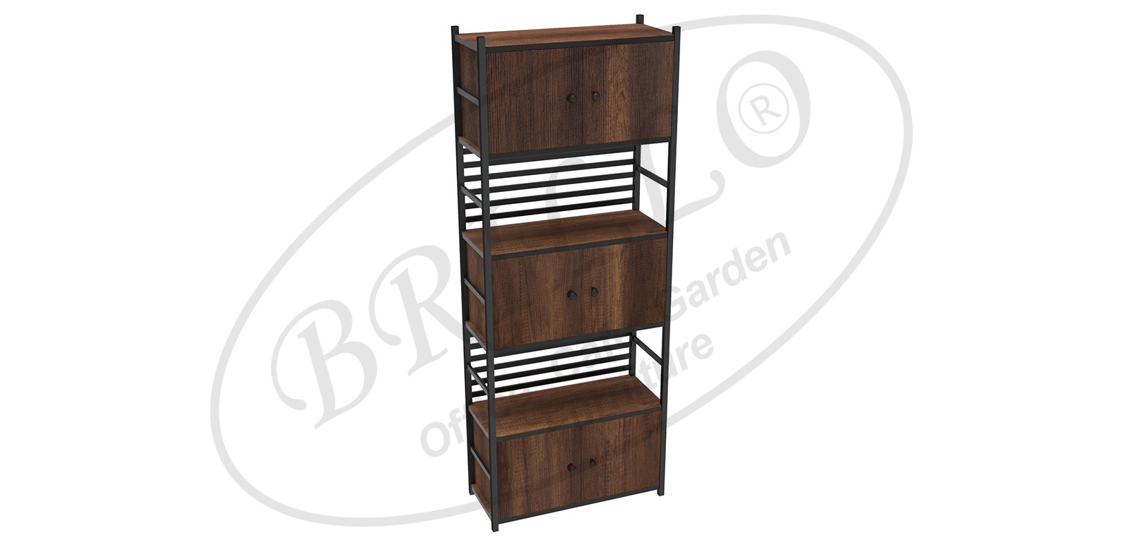 Toli Üç Dolaplı 6'lı Raf (Yatay)